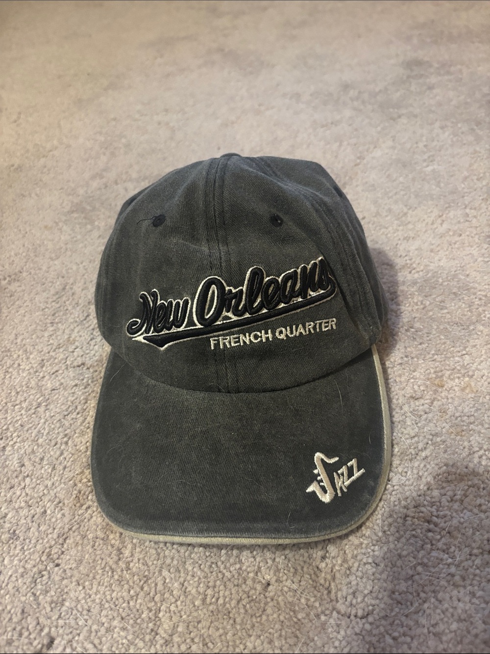 New Orleans French Quarter Embroidered Baseball Cap - Black